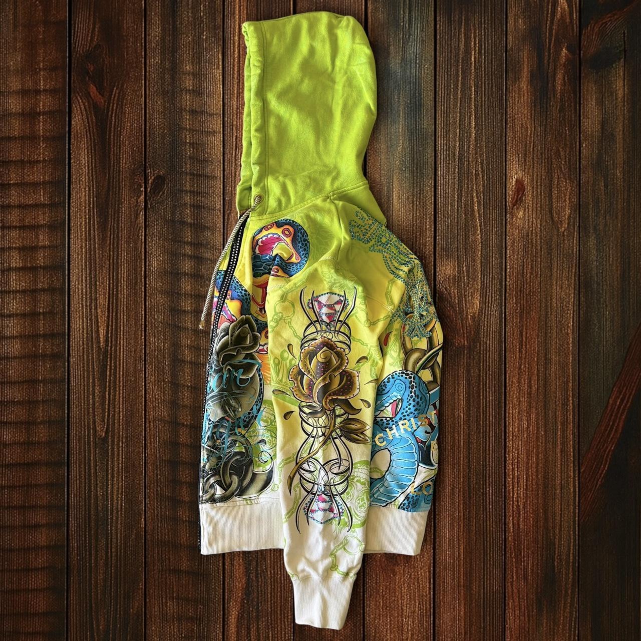 (SIZE L) Christian Audigier Zip Up Hoodie